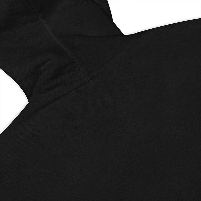sweat à capuche habibi noir avec broderie arabe de la marque kalam clothing vu de dos