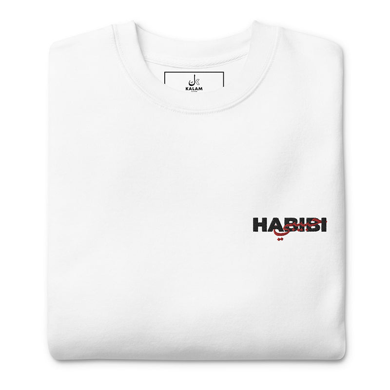 Pull habibi blanc brodé de la marque kalam clothing