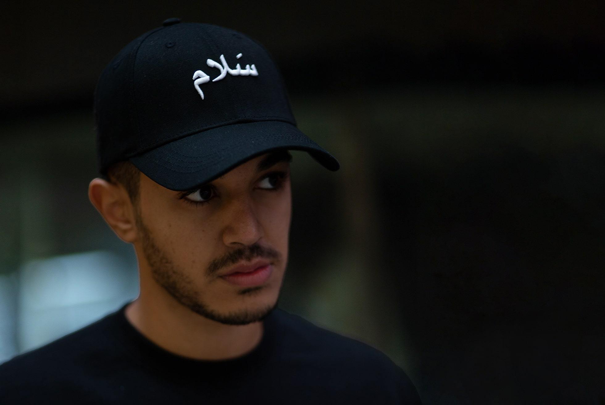 Casquette Kalam Clothing noire avec calligraphie arabe Salam